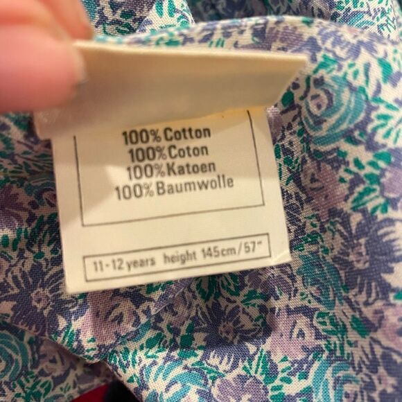 VTG Laura Ashley Mother & Child Floral Jumper Dress Cottagecore Prairie S 11 12 - Picture 7 of 7